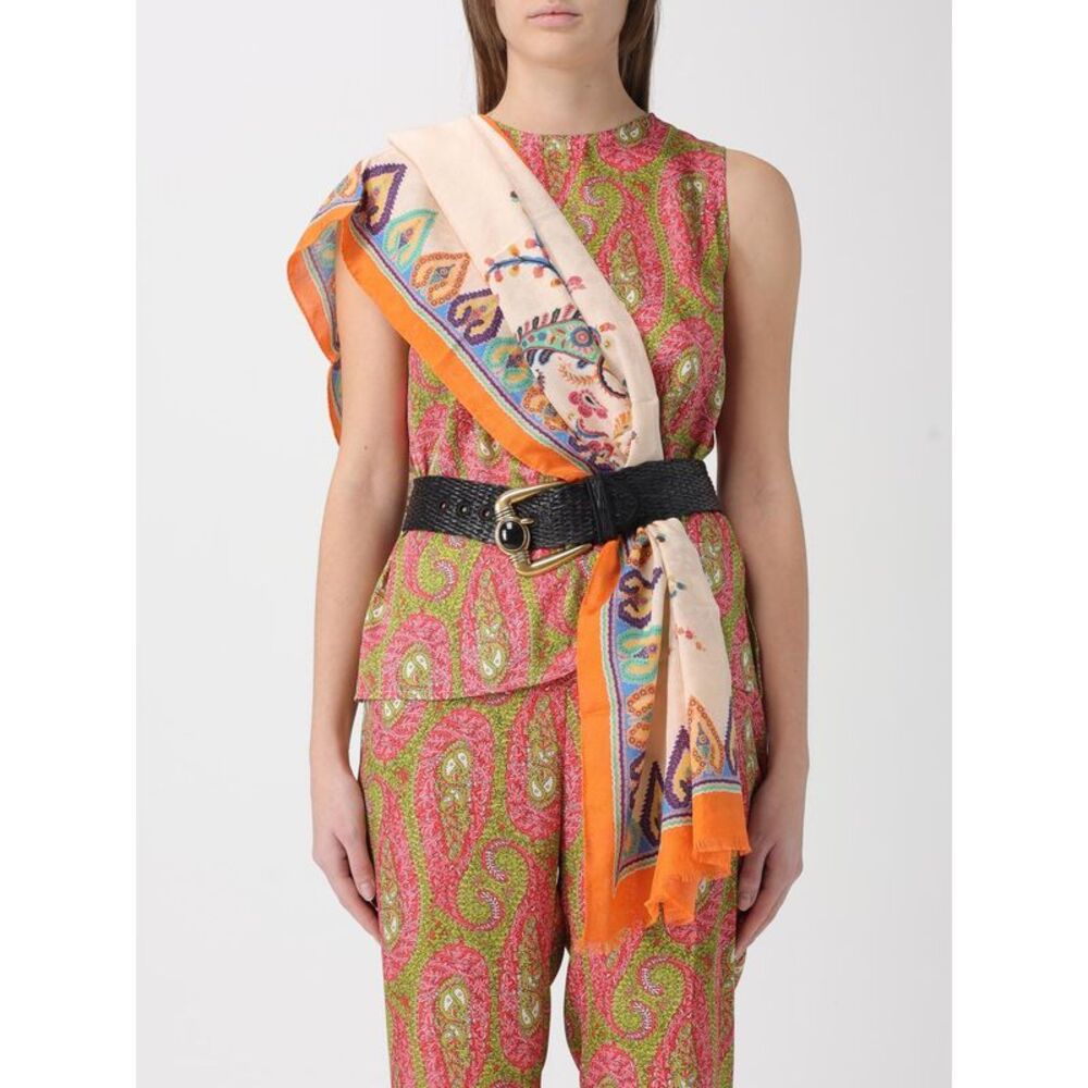 Etro Women Etro Cotton And Modal Scarf With Geometric And Floral Motif - Picture 2 of 4
